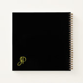 Aangepaste Gold Script Monogram Initiaal Sjabloon Notitieboek (Achterkant)