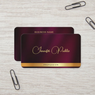 Aangepaste Gold Script Naam Tekst Afgeronde hoek L Visitekaartje