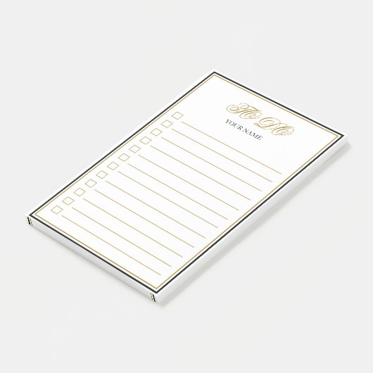 Aangepaste Gold Script Post-it notities uitvoeren Post-it® Notes (Schuin)