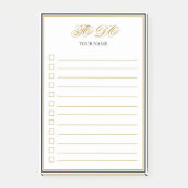 Aangepaste Gold Script Post-it notities uitvoeren Post-it® Notes (Voorkant)