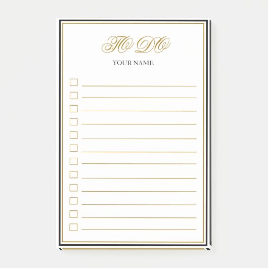 Aangepaste Gold Script Post-it notities uitvoeren Post-it® Notes (Voorkant)