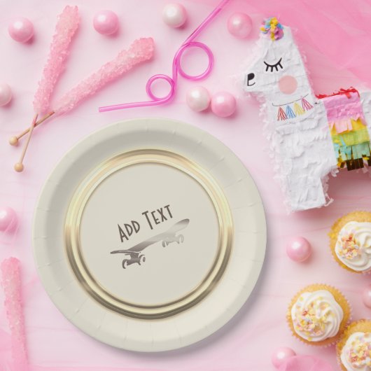 Aangepaste Gold Skateboarden kool Papieren Bordje (Feest)