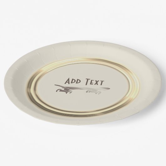 Aangepaste Gold Skateboarden kool Papieren Bordje (Gekanteld)