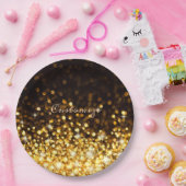 Aangepaste Gold Sparkle Papieren Bordje (Feest)