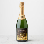 Aangepaste Gold Sparkle Sparkling Wijnetiket (Voorkant)