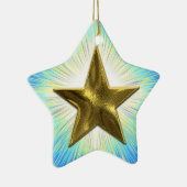 Aangepaste Gold Star-versiering Keramisch Ornament (Rechts)