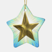 Aangepaste Gold Star-versiering Keramisch Ornament (Links)