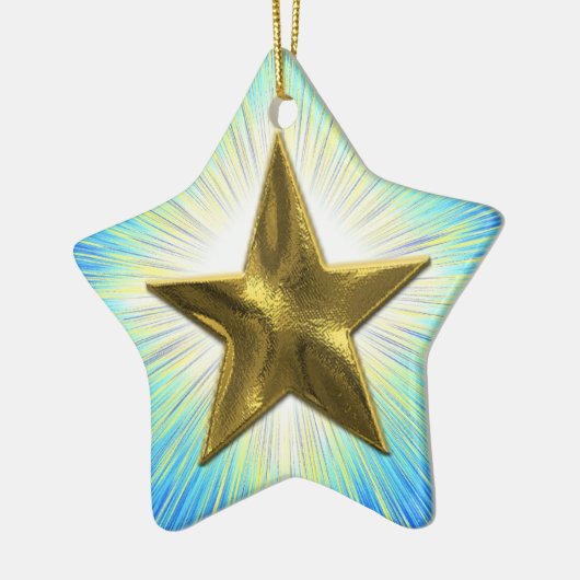 Aangepaste Gold Star-versiering Keramisch Ornament (Links)