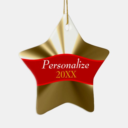 Aangepaste Gold Star-versiering Keramisch Ornament (Rechts)