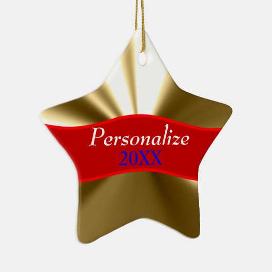 Aangepaste Gold Star-versiering Keramisch Ornament (Rechts)