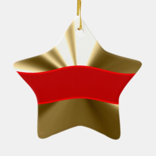 Aangepaste Gold Star-versiering Keramisch Ornament (Achterkant)