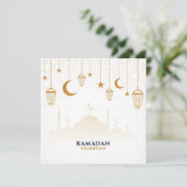 aangepaste Gold Stars, maan-maan-Ramadan-kareem Feestdagenkaart (Staand voorkant)