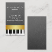 Aangepaste Gold Stripe Piano-leraar Visitekaartje (Voorkant / Achterkant)