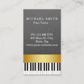 Aangepaste Gold Stripe Piano-leraar Visitekaartje (Voorkant)