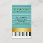 Aangepaste Gold Stripe Piano-leraar Visitekaartje (Voorkant)