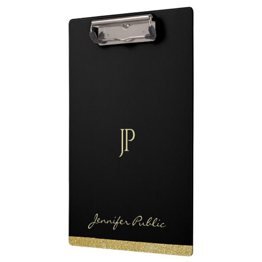 Aangepaste Gold Text Aangepaste naam Monogram Mode Klembord (Links)