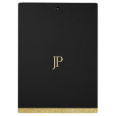 Aangepaste Gold Text Aangepaste naam Monogram Mode Klembord (Achterkant)