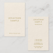 Aangepaste Gold Text Sjabloon Moderne elegante ver Visitekaartje (Voorkant / Achterkant)