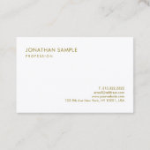 Aangepaste Gold White elegant Sjabloon Moderne Visitekaartje (Achterkant)