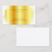 Aangepaste Gold White Modern Elegant Sjabloon Visitekaartje (Voorkant / Achterkant)