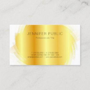 Aangepaste Gold White Modern Elegant Sjabloon Visitekaartje