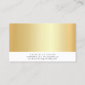 Aangepaste Gold White Modern Elegant Sjabloon Visitekaartje (Achterkant)