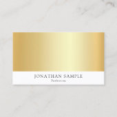 Aangepaste Gold White Modern Elegant Sjabloon Visitekaartje (Voorkant)