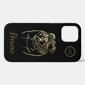 Aangepaste Gold/zwarte bull iPhone-tas met bull Case-Mate iPhone Case (Achterkant (horizontaal))