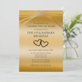 Aangepaste Golden 50e Jubileum Originele Hart Arch Kaart (Staand voorkant)