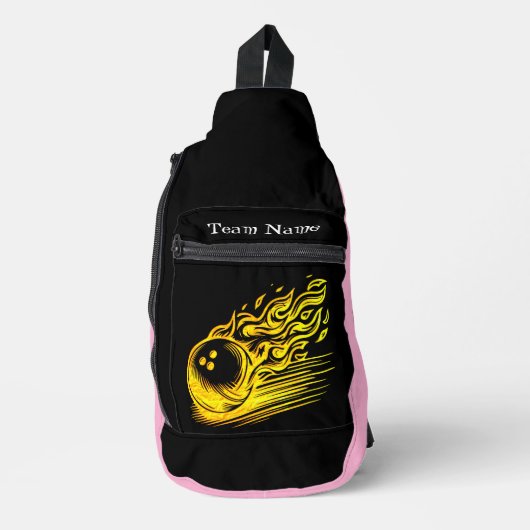 Aangepaste Golden Bowling Art Design Sling Bag (Voorkant)