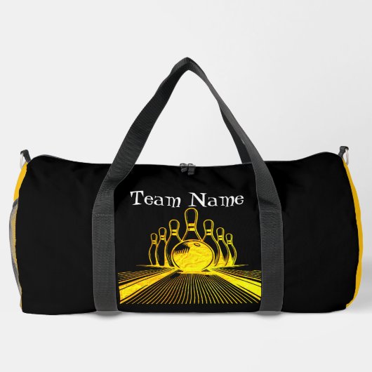 Aangepaste Golden Bowling Team Logo Plunjezak (Achterkant)