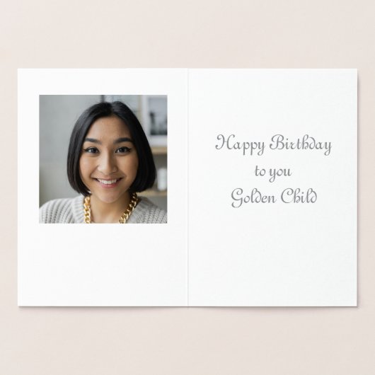 Aangepaste Golden Child Verjaardag Kaart met Foto  (Binnen)