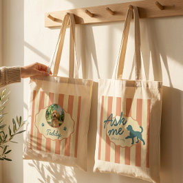 Aangepaste Golden Doodle Foto Naam Terracotta Stre Tote Bag