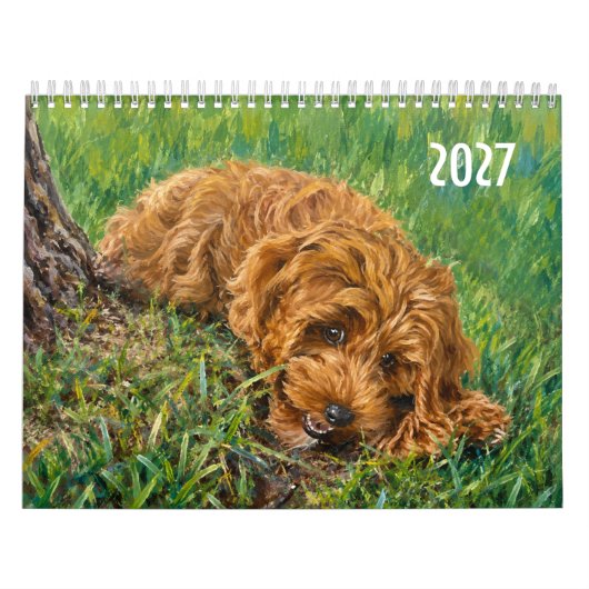 Aangepaste Golden Doodle-kalender Kalender (Hoes)