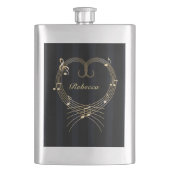 Aangepaste Golden Heart Musical Notes Heupfles (Voorkant)