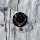 Aangepaste Golden Heart Musical Notes Ronde Button 7,6 Cm (In situ)