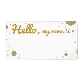 Aangepaste Golden Hexagon Name Tag Etiket