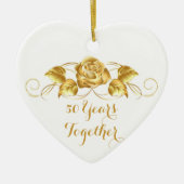 Aangepaste Golden Jubileum kerstversiering Keramisch Ornament (Voorkant)