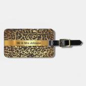 Aangepaste Golden Leopard Skin Luggage Bagagelabel (Voorkant horizontaal)