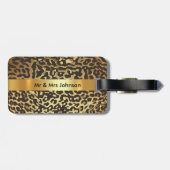 Aangepaste Golden Leopard Skin Luggage Bagagelabel (Achterkant horizontaal)