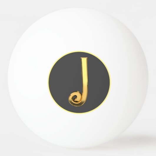 Aangepaste Golden Letter J Pingpongbal (Voorkant)