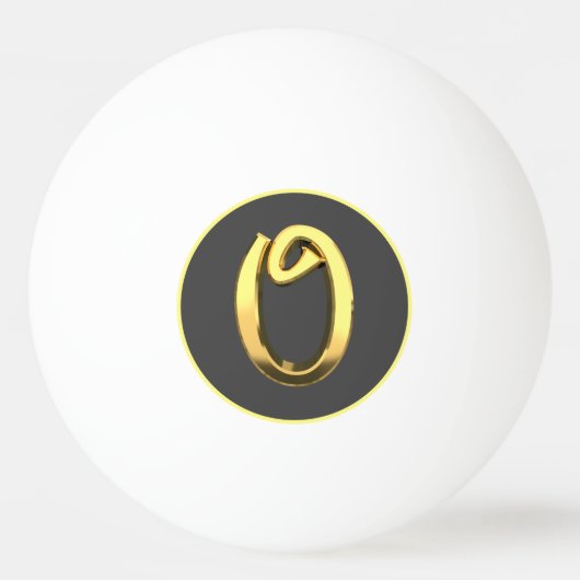 Aangepaste Golden Letter O Pingpongbal (Voorkant)