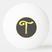 Aangepaste Golden Letter T Pingpongbal (Voorkant)