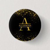 Aangepaste Golden Monogram Letter A Ronde Button 3,2 Cm (Voorkant)