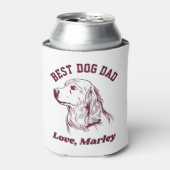 Aangepaste Golden Retriever Dog Dad Custom Text Blikjeskoeler (Blikje Voorkant)