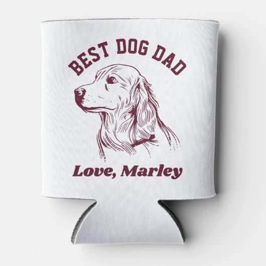 Aangepaste Golden Retriever Dog Dad Custom Text Blikjeskoeler (Voorkant)