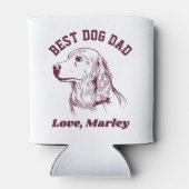 Aangepaste Golden Retriever Dog Dad Custom Text Blikjeskoeler (Achterkant)