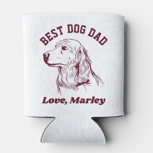 Aangepaste Golden Retriever Dog Dad Custom Text Blikjeskoeler (Achterkant)
