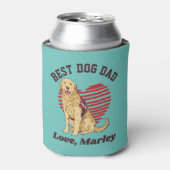 Aangepaste Golden Retriever Dog Dad Custom Text Blikjeskoeler (Blikje Voorkant)
