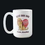 Aangepaste Golden Retriever Dog Dad Custom Text Koffiemok<br><div class="desc">Cute en grappige Golden Retriever-hond gepersonaliseerde cadeaus en koopwaar voor hondenliefhebber, hondenmoeder, hondenvader en huiseigenaar. U kunt de tekst aanpassen aan uw eigen behoefte en creativiteit. Koel en geweldige cadeaus voor gezelschapsdieren met aangepaste naam en andere gegevens. Bekijk onze winkel voor meer plezier en humoristisch design voor de aanvoer van...</div>